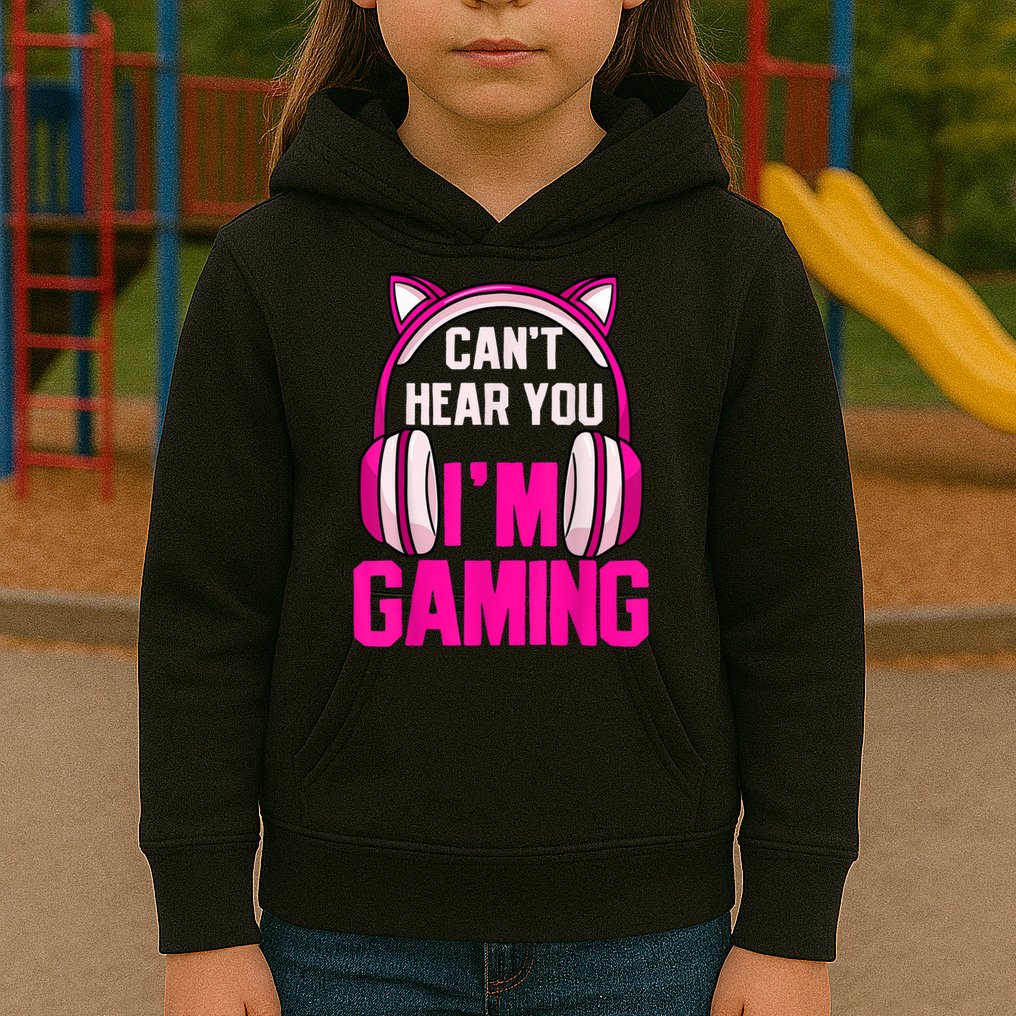 Gamer Girl Gaming I Can't Hear You I'm Gaming Video Games Kids Hoodie