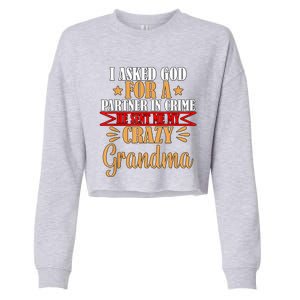 Grandma Grandaughter Cropped Pullover Crew