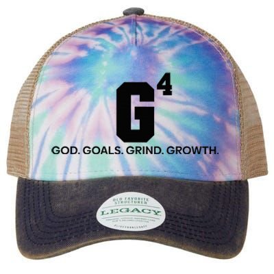 G4 God Goals Grind Growth Funny Christian Legacy Tie Dye Trucker Hat