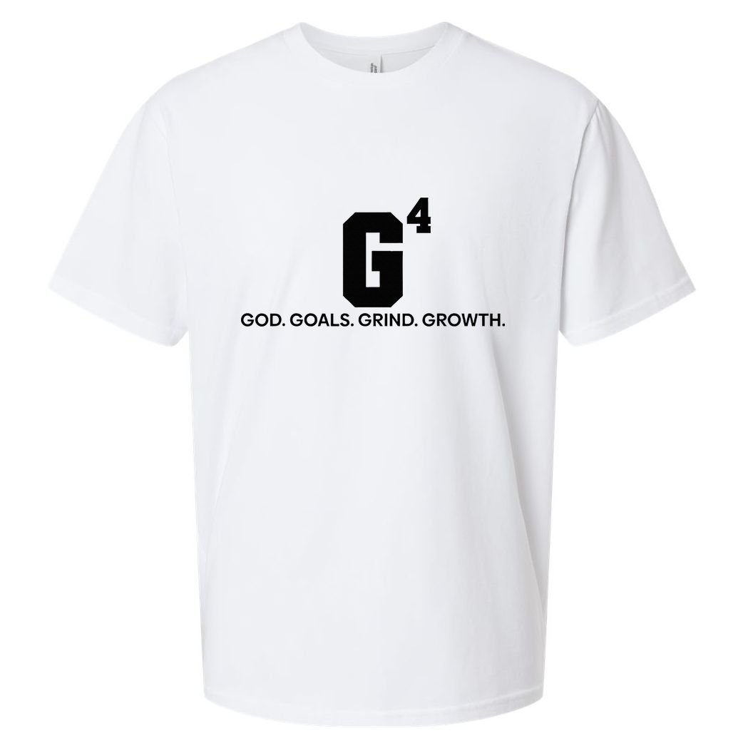G4 God Goals Grind Growth Funny Christian Sueded Cloud Jersey T-Shirt