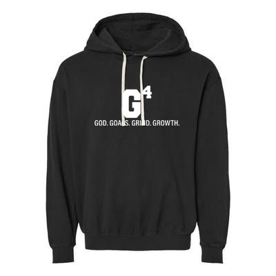 God Goals Grind Growth Garment-Dyed Fleece Hoodie