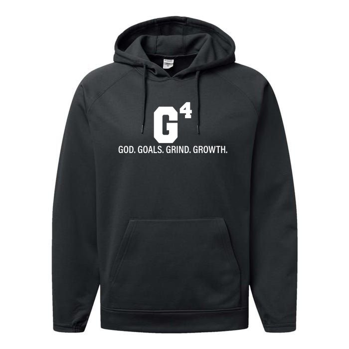 God Goals Grind Growth Performance Fleece Hoodie