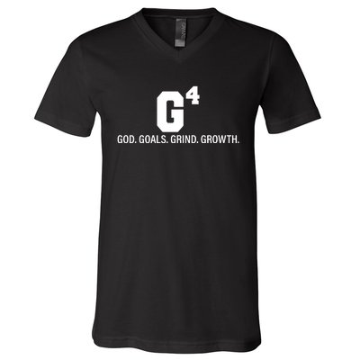 God Goals Grind Growth V-Neck T-Shirt