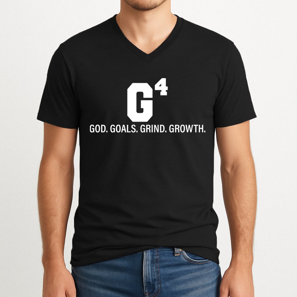 God Goals Grind Growth V-Neck T-Shirt