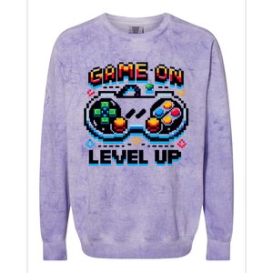 Gamer Gaming Game On Level Up Gift Colorblast Crewneck Sweatshirt