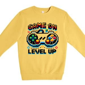 Gamer Gaming Game On Level Up Gift Premium Crewneck Sweatshirt