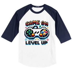 Gamer Gaming Game On Level Up Gift Baseball Sleeve Shirt