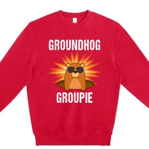 Groundhog Groupie Groundhog Day Party Premium Crewneck Sweatshirt