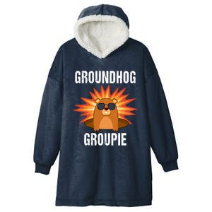 Groundhog Groupie Groundhog Day Party Hooded Wearable Blanket