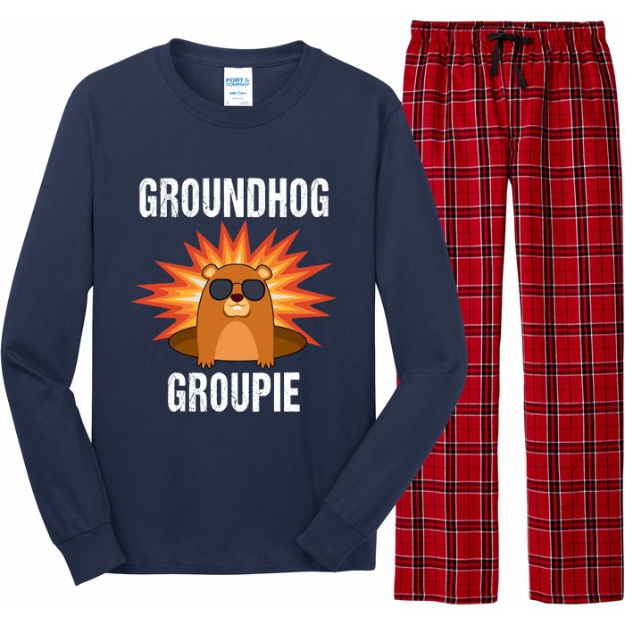 Groundhog Groupie Groundhog Day Party Long Sleeve Pajama Set