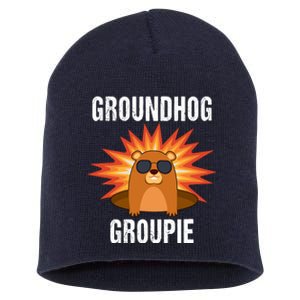 Groundhog Groupie Groundhog Day Party Short Acrylic Beanie