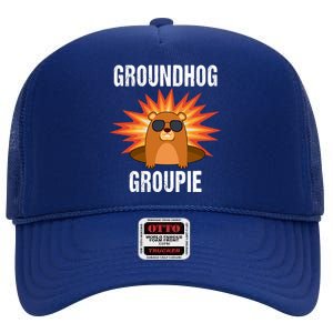 Groundhog Groupie Groundhog Day Party High Crown Mesh Back Trucker Hat