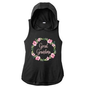 Great Grandma Grandmother Gigi Nana Pregnancy Announcet Gift Ladies PosiCharge Tri-Blend Wicking Draft Hoodie Tank