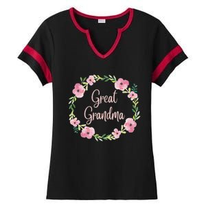 Great Grandma Grandmother Gigi Nana Pregnancy Announcet Gift Ladies Halftime Notch Neck Tee