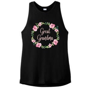 Great Grandma Grandmother Gigi Nana Pregnancy Announcet Gift Ladies PosiCharge Tri-Blend Wicking Tank