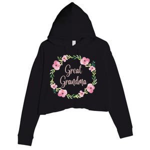 Great Grandma Grandmother Gigi Nana Pregnancy Announcet Gift Crop Fleece Hoodie