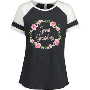 Great Grandma Grandmother Gigi Nana Pregnancy Announcet Gift Enza Ladies Jersey Colorblock Tee