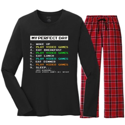 Gaming Gamer Gifts Women's Long Sleeve Flannel Pajama Set 