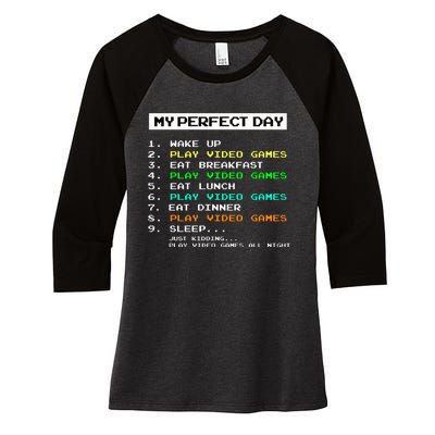 Gaming Gamer Gifts Women's Tri-Blend 3/4-Sleeve Raglan Shirt