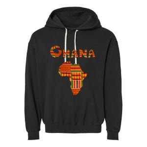 Ghana  Ghana  Ghana Africa Map Kente Garment-Dyed Fleece Hoodie