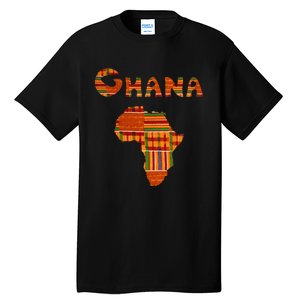 Ghana  Ghana  Ghana Africa Map Kente Tall T-Shirt