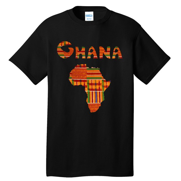 Ghana  Ghana  Ghana Africa Map Kente Tall T-Shirt