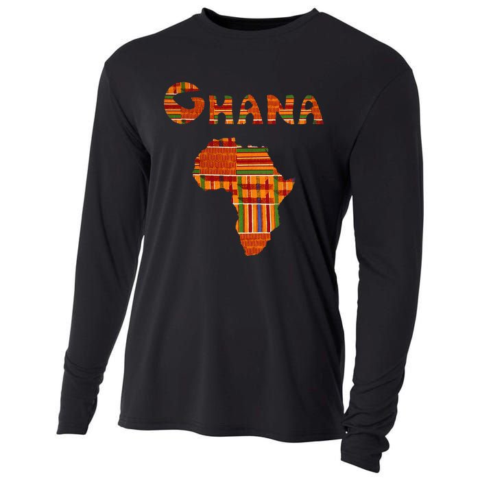 Ghana  Ghana  Ghana Africa Map Kente Cooling Performance Long Sleeve Crew