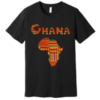 Ghana  Ghana  Ghana Africa Map Kente Premium T-Shirt