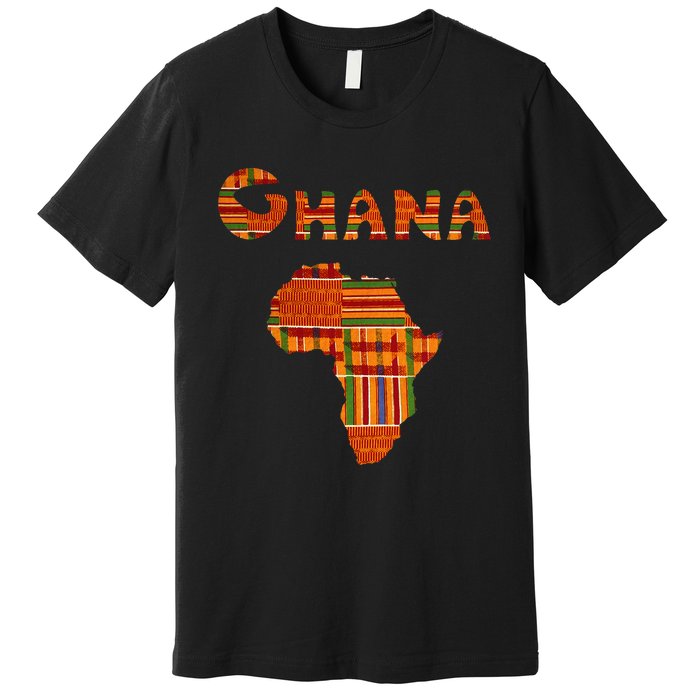 Ghana  Ghana  Ghana Africa Map Kente Premium T-Shirt