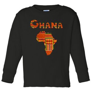 Ghana  Ghana  Ghana Africa Map Kente Toddler Long Sleeve Shirt