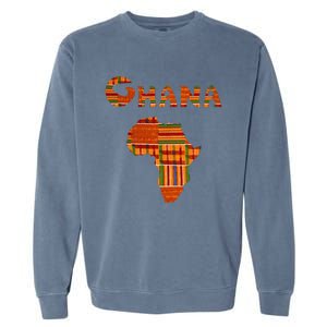 Ghana  Ghana  Ghana Africa Map Kente Garment-Dyed Sweatshirt