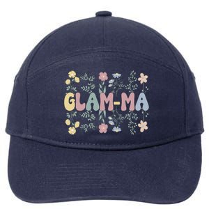 Groovy GlamMa Grandmother Flowers GlamMa Grandma 7-Panel Snapback Hat