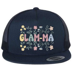 Groovy GlamMa Grandmother Flowers GlamMa Grandma Flat Bill Trucker Hat