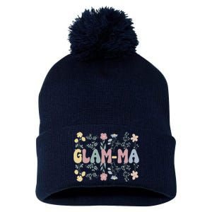 Groovy GlamMa Grandmother Flowers GlamMa Grandma Pom Pom 12in Knit Beanie