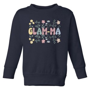 Groovy GlamMa Grandmother Flowers GlamMa Grandma Toddler Sweatshirt