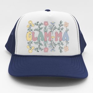 Groovy GlamMa Grandmother Flowers GlamMa Grandma Trucker Hat