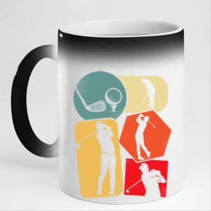 Golf Golfer Golfing Cute Gift 11oz Black Color Changing Mug