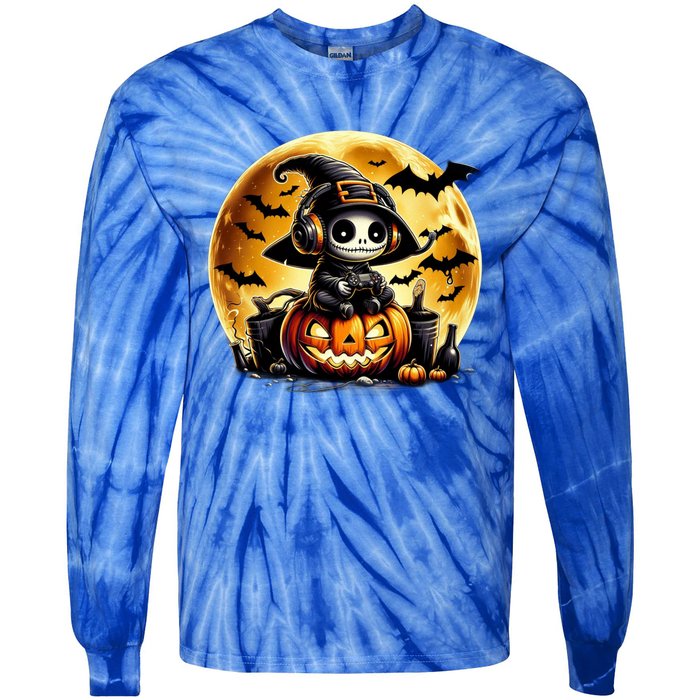 Ghost Gamer Gaming Controller Halloween Gamer Ghost Meaningful Gift Tie-Dye Long Sleeve Shirt