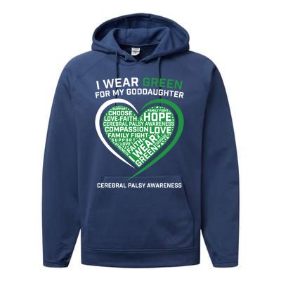 Godmother Godmom Godfather Funny Gift Goddaughter Cerebral Palsy Gift Performance Fleece Hoodie