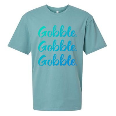 Gobble Gobble Gobble Thanksgiving Day Gift Sueded Cloud Jersey T-Shirt