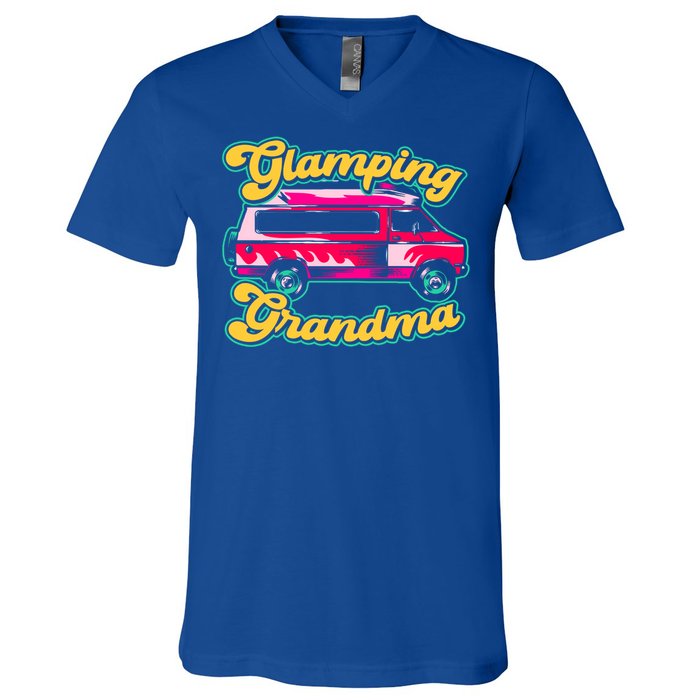 Glamping Grandma Glamorous Camping Glamper Meaningful Gift V-Neck T-Shirt