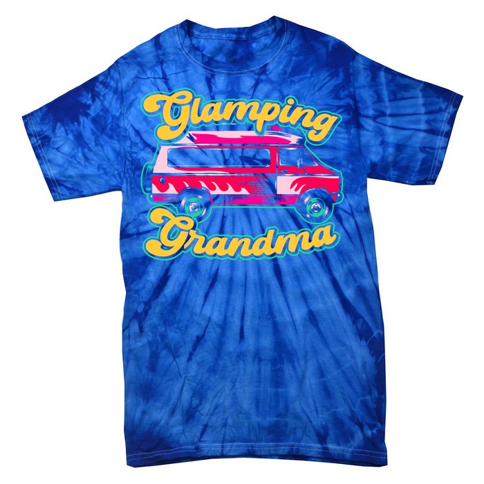 Glamping Grandma Glamorous Camping Glamper Meaningful Gift Tie-Dye T-Shirt