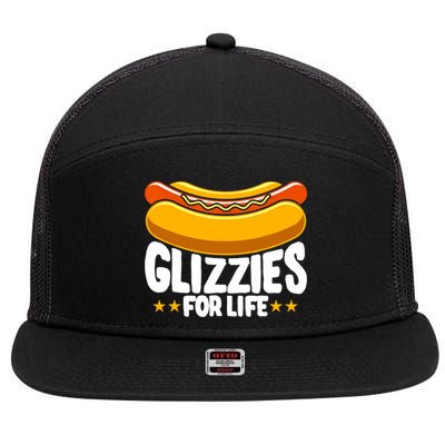 Glizzy Gobbler Glizzies For Life Hot Dog 7 Panel Mesh Trucker Snapback Hat
