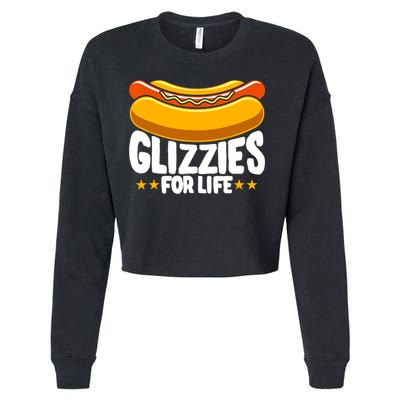 Glizzy Gobbler Glizzies For Life Hot Dog Cropped Pullover Crew