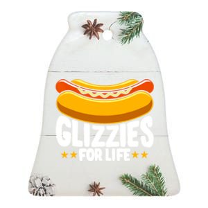 Glizzy Gobbler Glizzies For Life Hot Dog Ceramic Bell Ornament