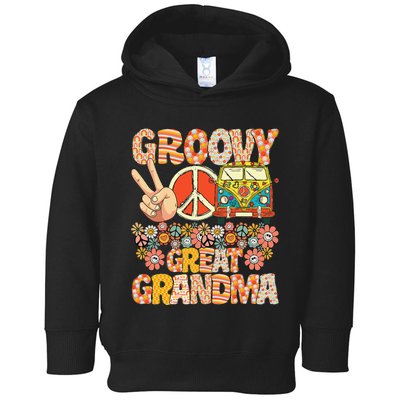 Groovy Great Grandma Retro Matching Family Baby Shower Toddler Hoodie