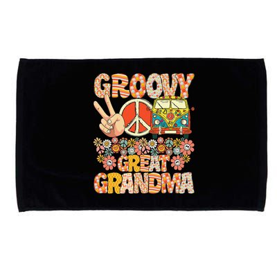 Groovy Great Grandma Retro Matching Family Baby Shower Microfiber Hand Towel