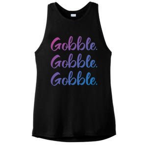 Gobble Gobble Gobble Thanksgiving Day Gift Ladies PosiCharge Tri-Blend Wicking Tank