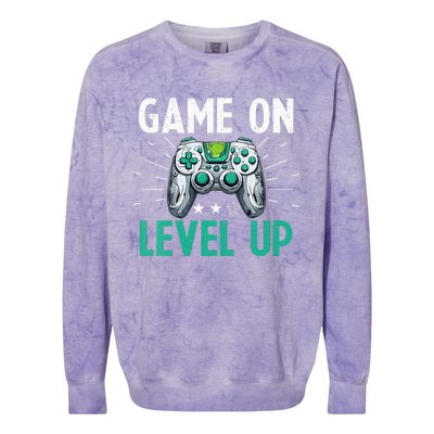 Gamer Gaming Game On Level Up VNeck Colorblast Crewneck Sweatshirt