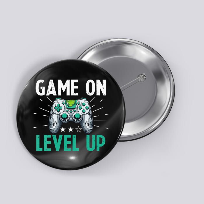 Gamer Gaming Game On Level Up VNeck Button